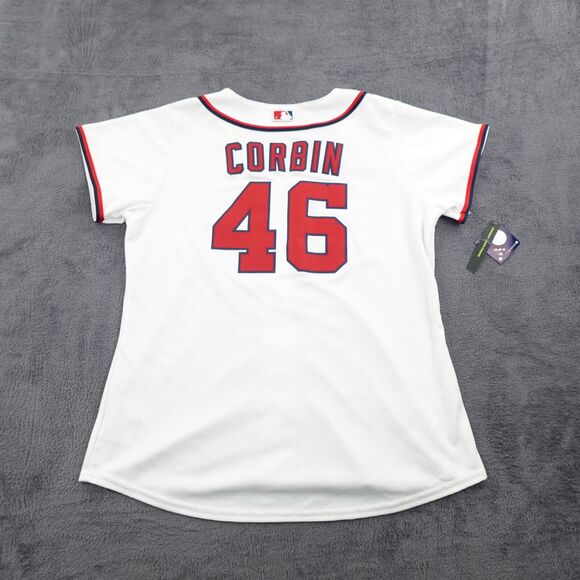 Washington Nationals Jersey Womens Large White Patrick Corbin 46 Mlb Baseball - Picture 2 of 16